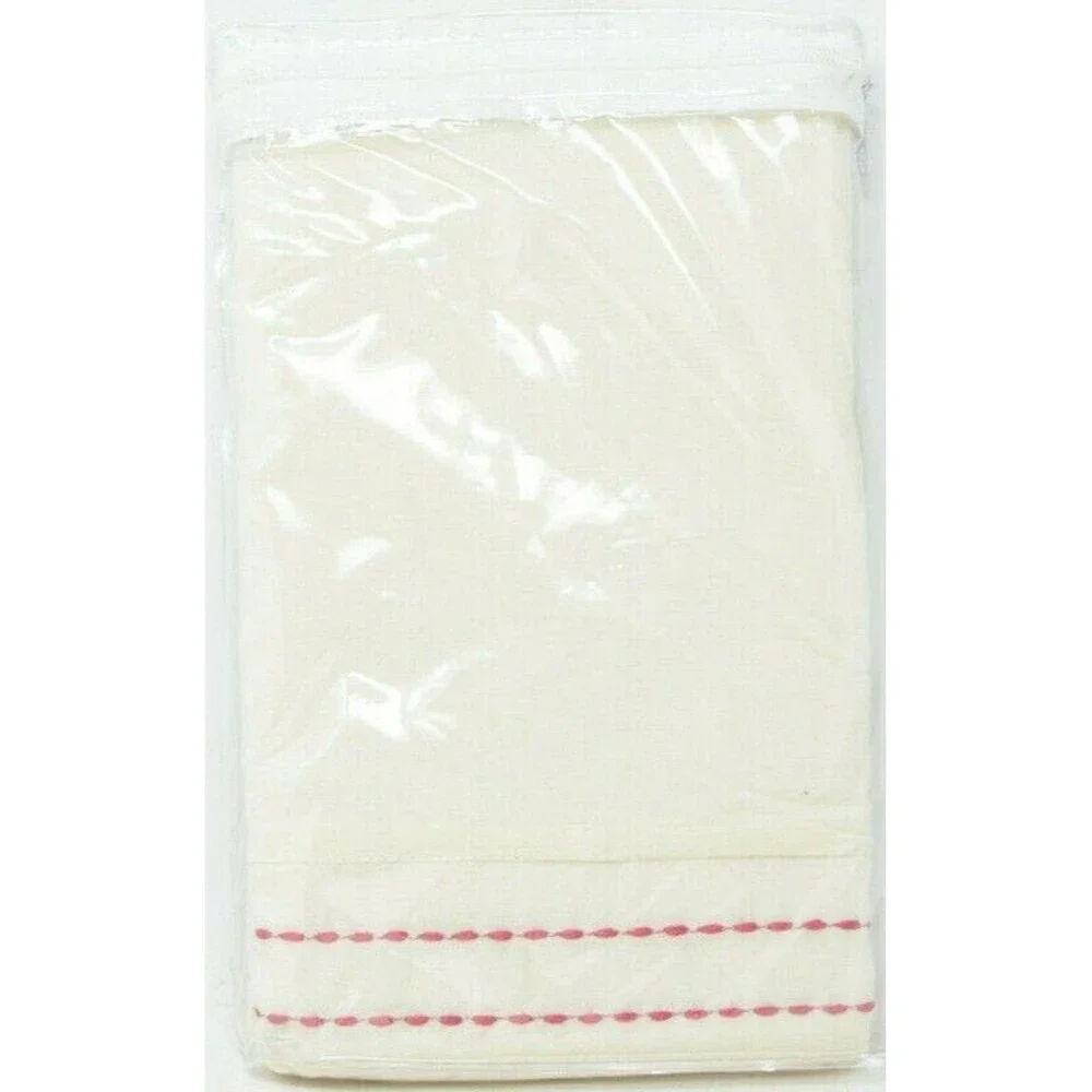 1977 Dry Goods Parinaaz European Pillow Sham Set of 2 Shams Ivory with Fuchsia